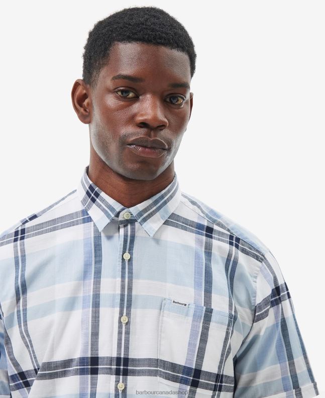 Barbour Clothing Men Blue Chalk Birdforth Summer Shirt 2BB2F385