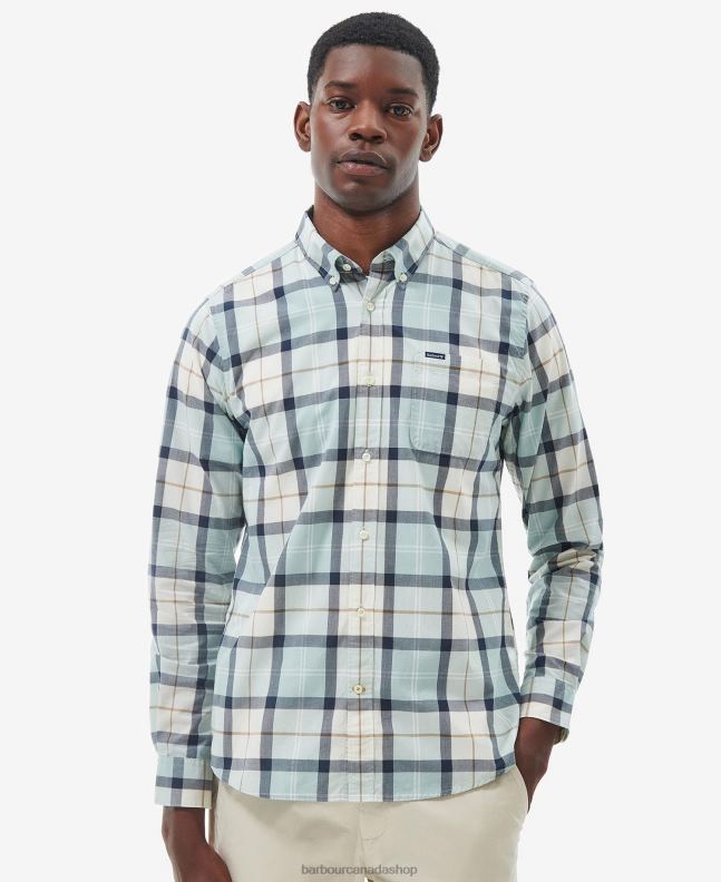 Barbour Clothing Men Blue Chalk Tartan Rawley Tailored Shirt 2BB2F323