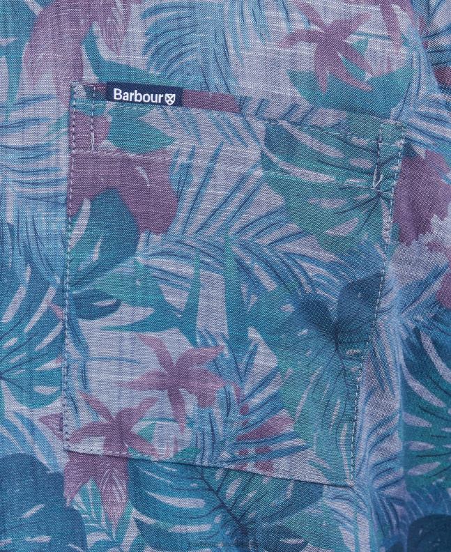 Barbour Clothing Men Chambray Blue Dunford Short Sleeve Summer Shirt 2BB2F330