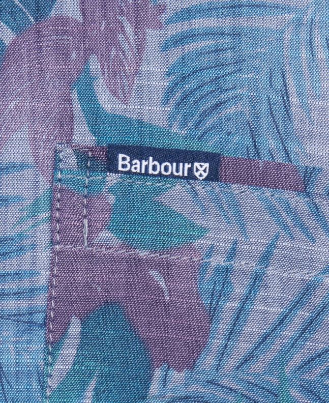 Barbour Clothing Men Chambray Blue Dunford Short Sleeve Summer Shirt 2BB2F330