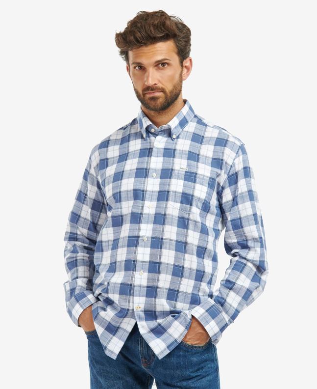 Barbour Clothing Men Classic Blue Broxfield Regular Checked Shirt 2BB2F370