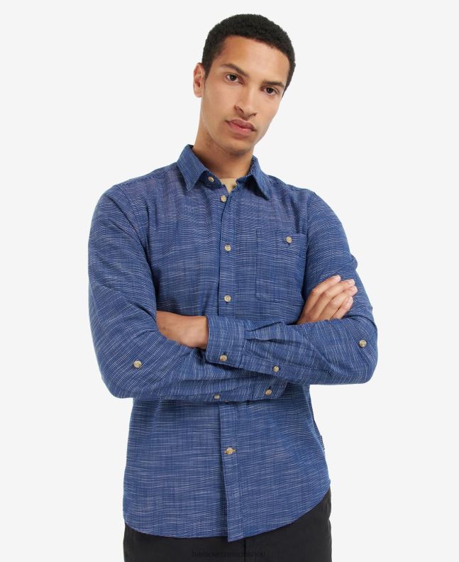 Barbour Clothing Men Classic Navy Aldavik Tailored Shirt 2BB2F434