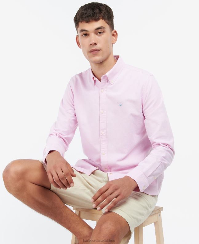 Barbour Clothing Men Classic Pink Oxford Tailored Shirt 2BB2F357