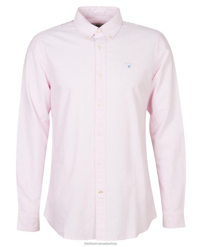 Barbour Clothing Men Classic Pink Striped Oxford Tailored Shirt 2BB2F464