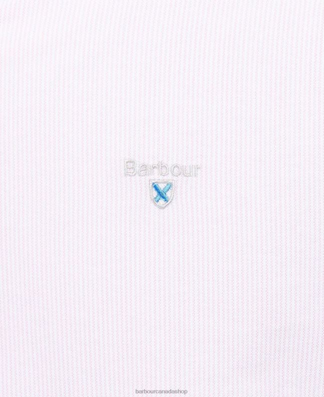 Barbour Clothing Men Classic Pink Striped Oxford Tailored Shirt 2BB2F464