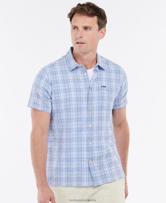 Barbour Clothing Men Dusty Mint Deanhill Short Sleeve Summer Shirt 2BB2F400