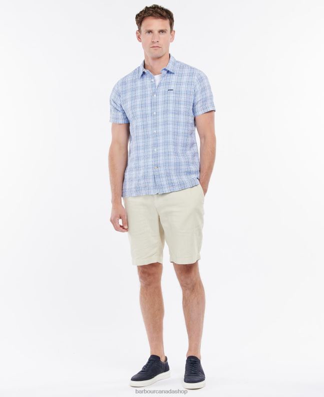 Barbour Clothing Men Dusty Mint Deanhill Short Sleeve Summer Shirt 2BB2F400