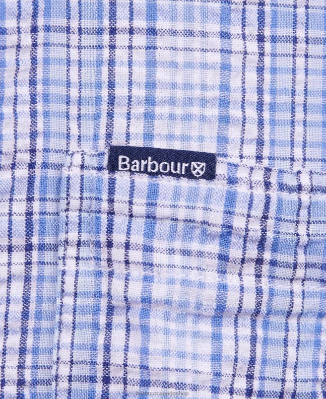 Barbour Clothing Men Dusty Mint Deanhill Short Sleeve Summer Shirt 2BB2F400