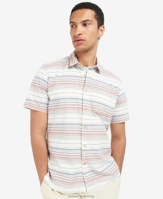 Barbour Clothing Men Ecru Bearing Striped Shirt 2BB2F376