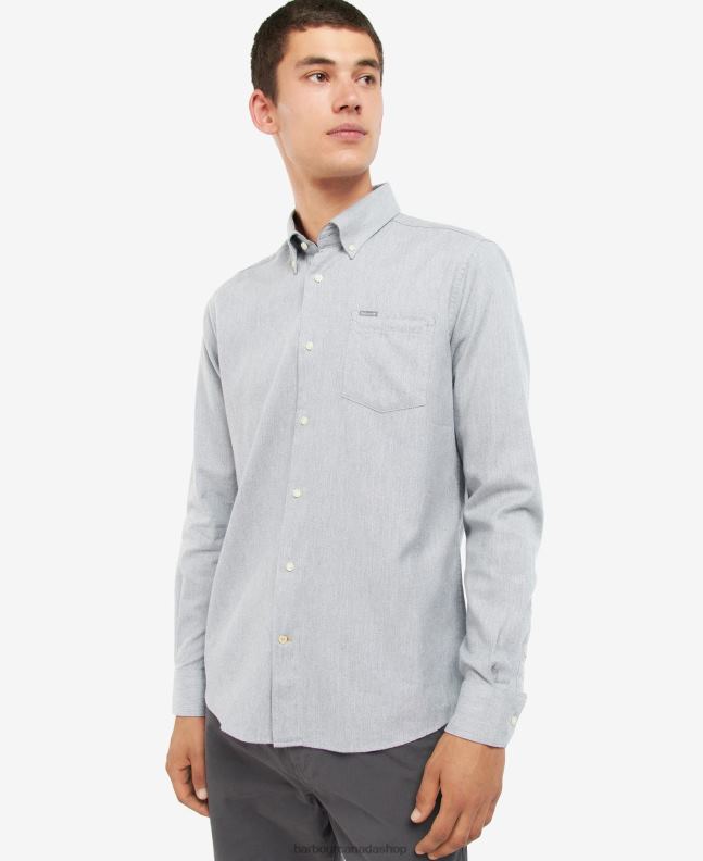 Barbour Clothing Men Grey Marl Seaham Tailored Shirt 2BB2F506