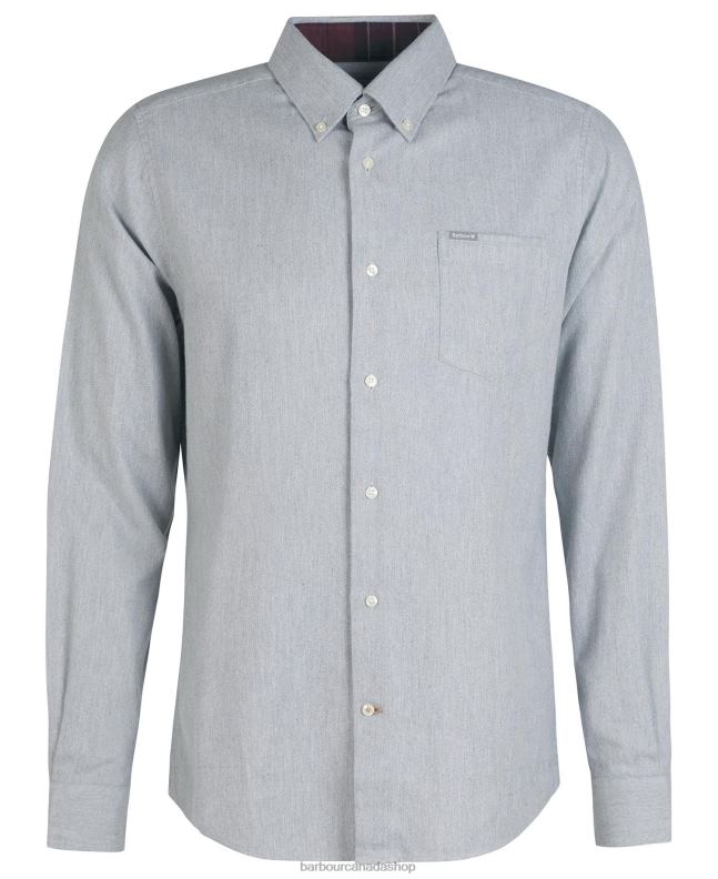 Barbour Clothing Men Grey Marl Seaham Tailored Shirt 2BB2F506