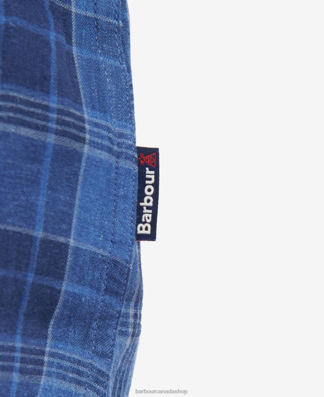 Barbour Clothing Men Inky Blue Arranmore Tartan Tailored Shirt 2BB2F379