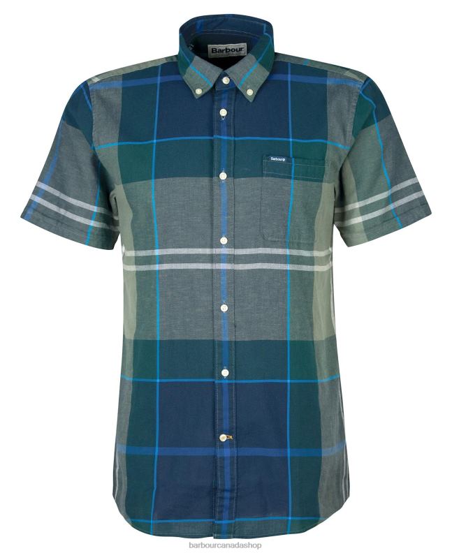 Barbour Clothing Men Kielder Blue Tartan Douglas Short Sleeve Tailored Shirt 2BB2F283