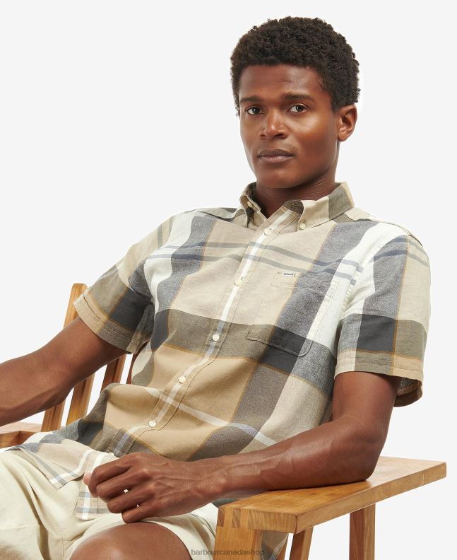 Barbour Clothing Men Kielder Blue Tartan Douglas Short Sleeve Tailored Shirt 2BB2F383