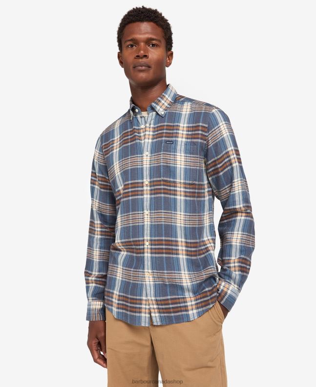 Barbour Clothing Men Mid Blue Laneskin Tailored Shirt 2BB2F516