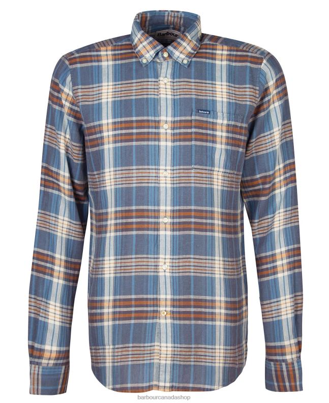 Barbour Clothing Men Mid Blue Laneskin Tailored Shirt 2BB2F516