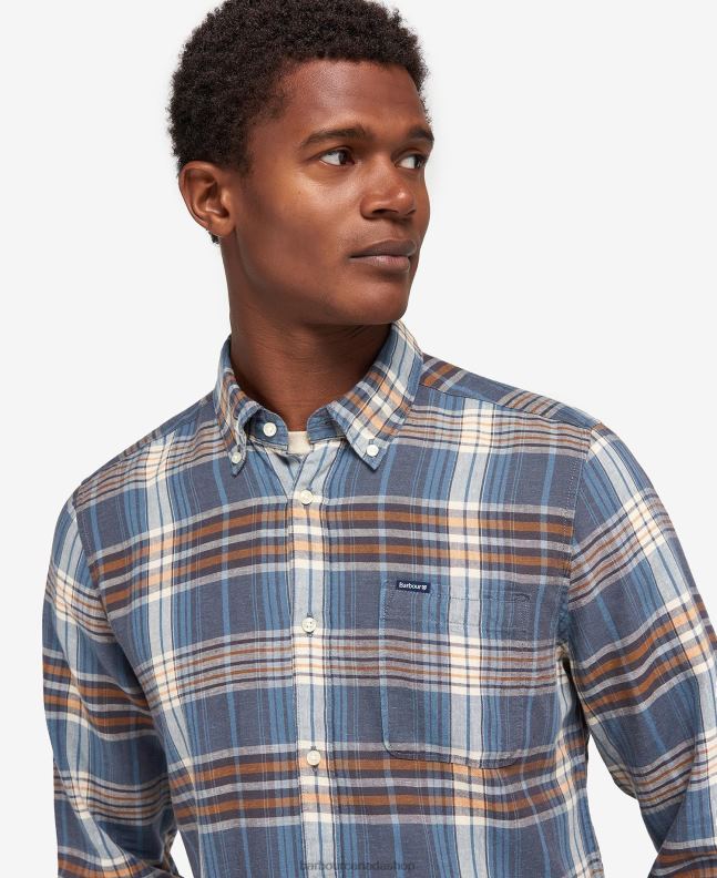 Barbour Clothing Men Mid Blue Laneskin Tailored Shirt 2BB2F516