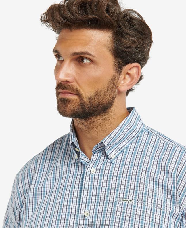 Barbour Clothing Men Mid Blue Otterburn Regular Checked Shirt 2BB2F414