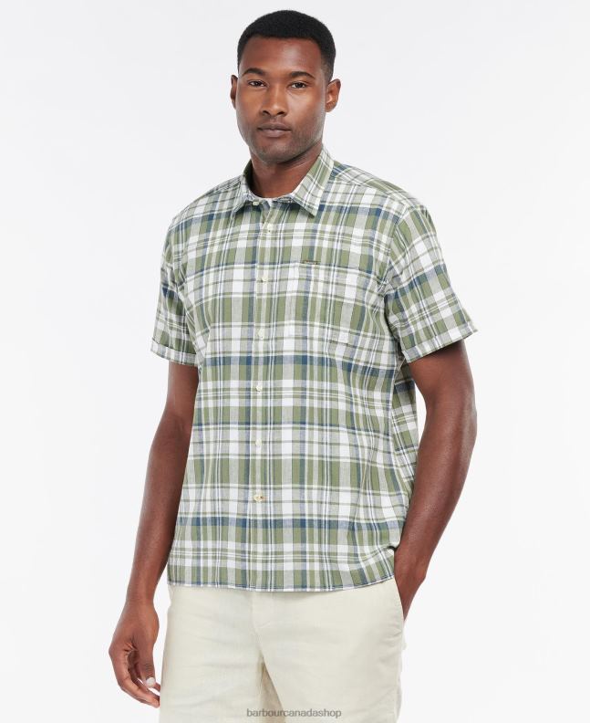 Barbour Clothing Men Olive Bodmin Short Sleeve Summer Shirt 2BB2F396