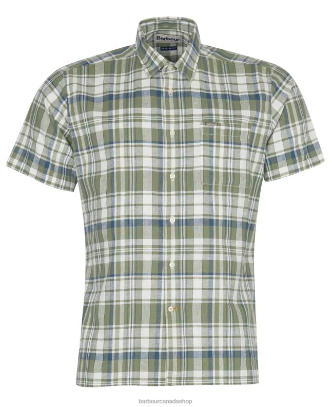 Barbour Clothing Men Olive Bodmin Short Sleeve Summer Shirt 2BB2F396