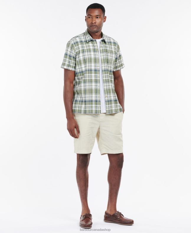 Barbour Clothing Men Olive Bodmin Short Sleeve Summer Shirt 2BB2F396