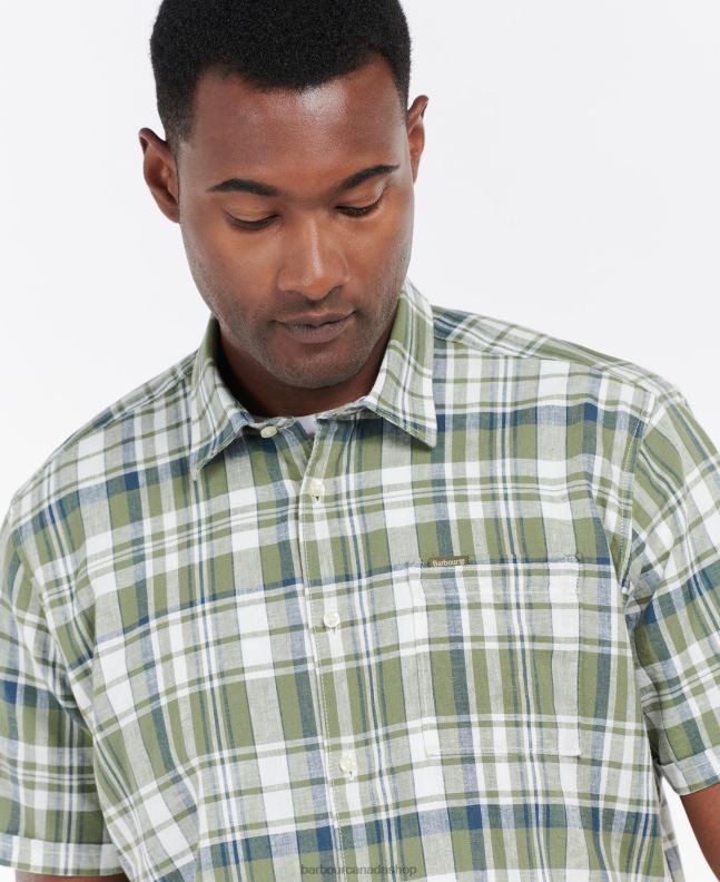 Barbour Clothing Men Olive Bodmin Short Sleeve Summer Shirt 2BB2F396