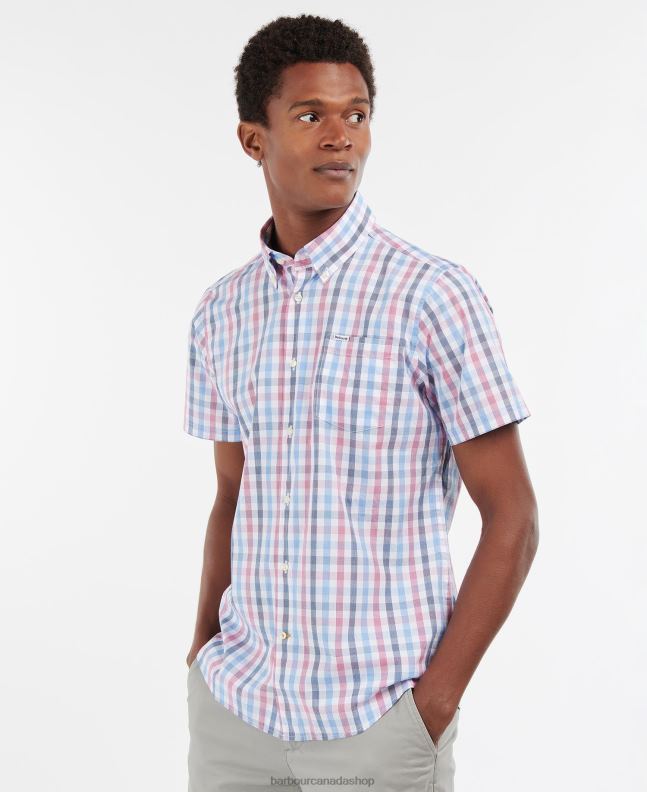 Barbour Clothing Men Sky Blue Longstone Short Sleeve Tailored 2BB2F412