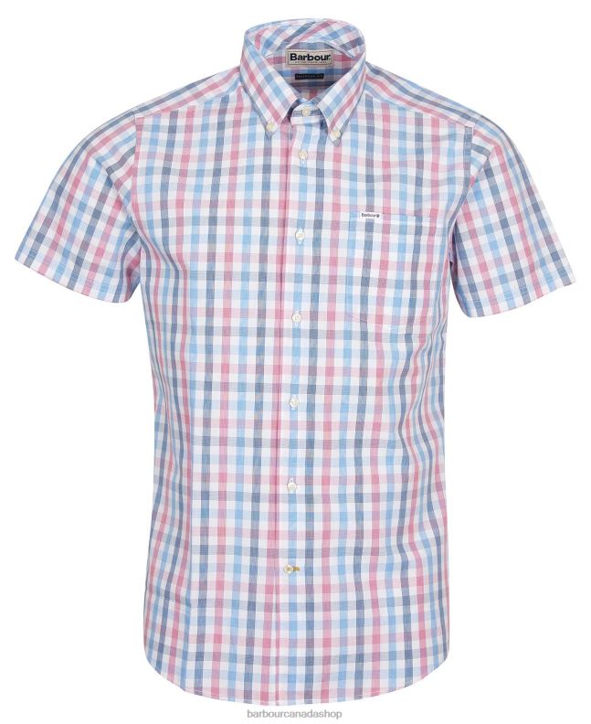 Barbour Clothing Men Sky Blue Longstone Short Sleeve Tailored 2BB2F412