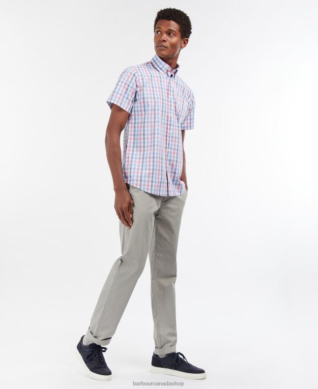 Barbour Clothing Men Sky Blue Longstone Short Sleeve Tailored 2BB2F412