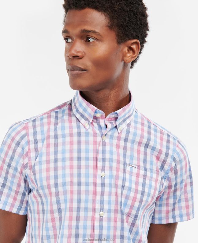 Barbour Clothing Men Sky Blue Longstone Short Sleeve Tailored 2BB2F412