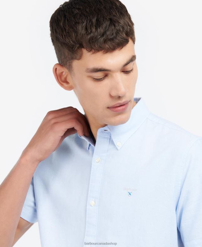 Barbour Clothing Men Sky Oxford Short Sleeve Tailored Shirt 2BB2F324