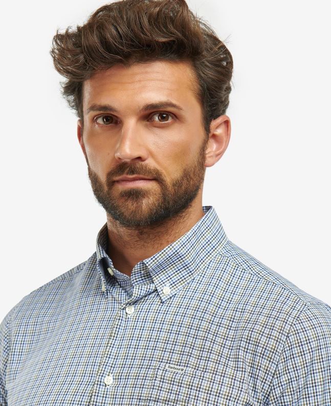 Barbour Clothing Men Stone Stanhope Performance Checked Shirt 2BB2F401