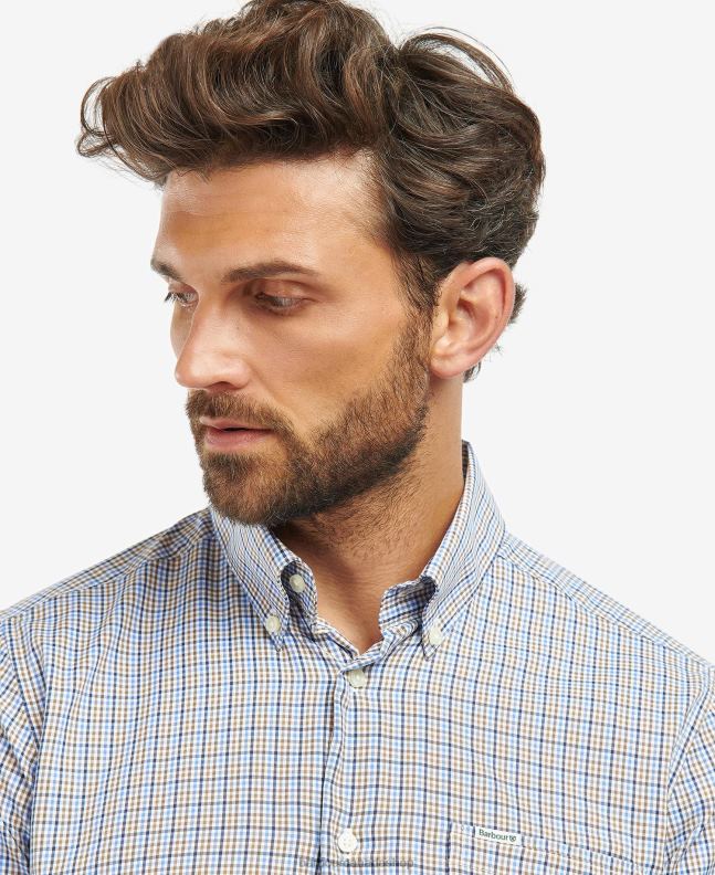 Barbour Clothing Men Stone Stanhope Performance Checked Shirt 2BB2F492