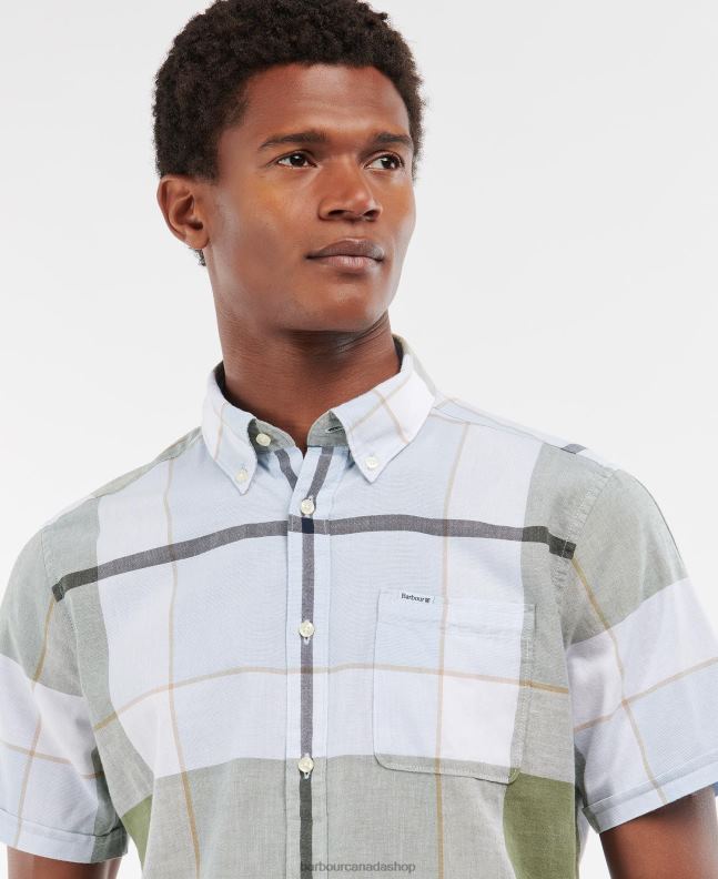 Barbour Clothing Men Summer Navy Douglas Short Sleeve Tailored Shirt 2BB2F352