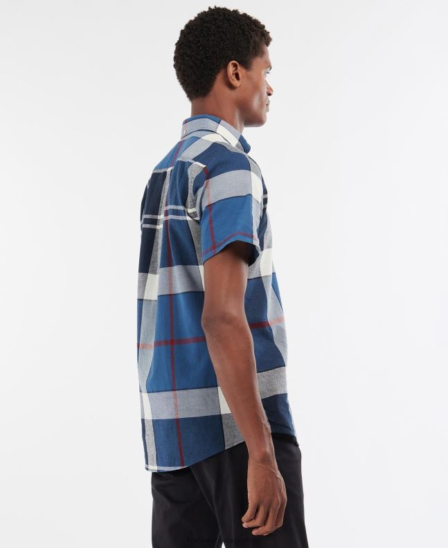 Barbour Clothing Men Summer Navy Douglas Short Sleeve Tailored Shirt 2BB2F354