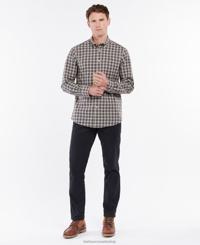 Barbour Clothing Men Washed Olive Lomond Tailored Shirt 2BB2F369