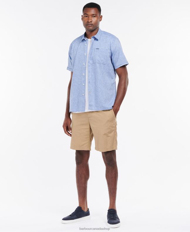 Barbour Clothing Men White Nelson Short Sleeve Summer Shirt 2BB2F308