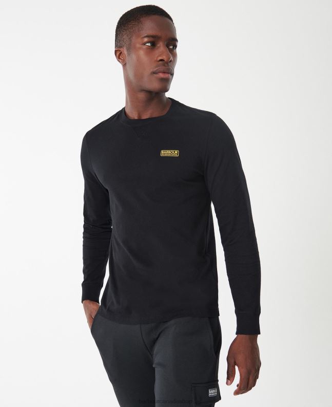 Barbour Clothing Men Black Long Sleeved Logo T-Shirt 2BB2F898