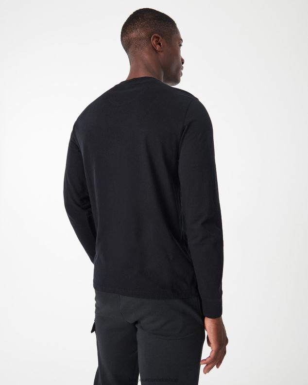 Barbour Clothing Men Black Long Sleeved Logo T-Shirt 2BB2F898