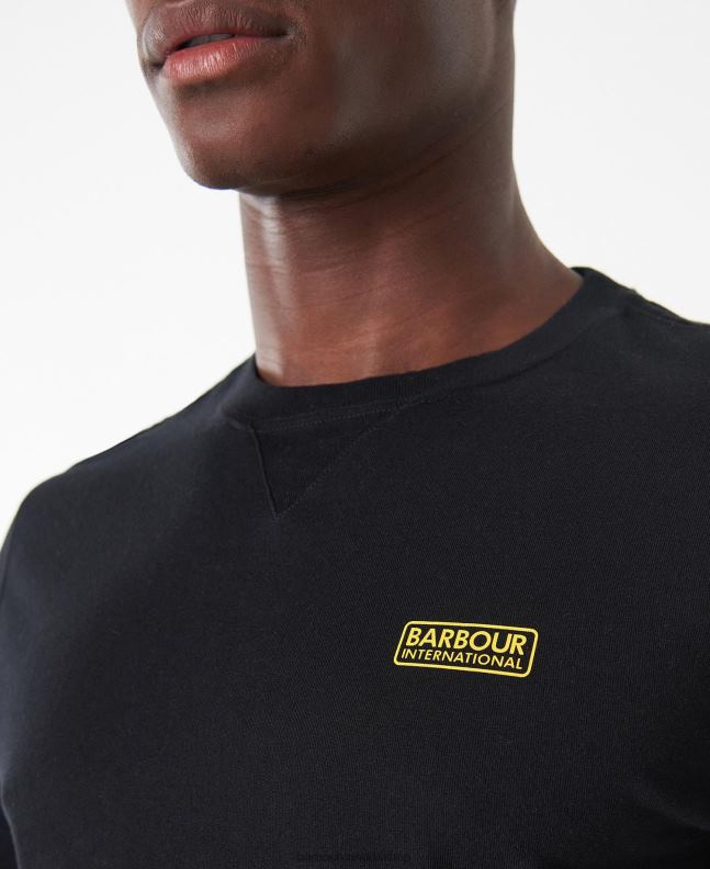 Barbour Clothing Men Black Long Sleeved Logo T-Shirt 2BB2F898