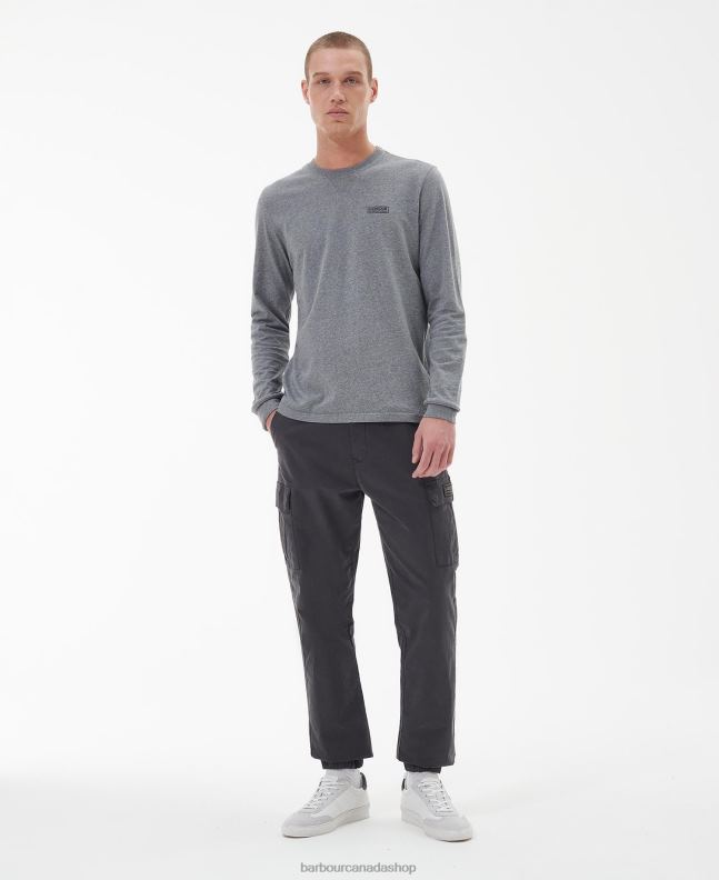 Barbour Clothing Men Black Long Sleeved Logo T-Shirt 2BB2F899