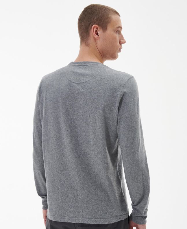 Barbour Clothing Men Black Long Sleeved Logo T-Shirt 2BB2F899