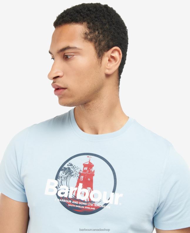 Barbour Clothing Men Blue Fog Break Graphic-Print T-Shirt 2BB2F942