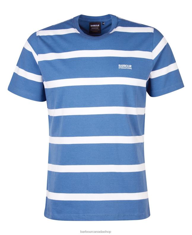 Barbour Clothing Men Blue Horizon Cobain Striped T-Shirt 2BB2F912