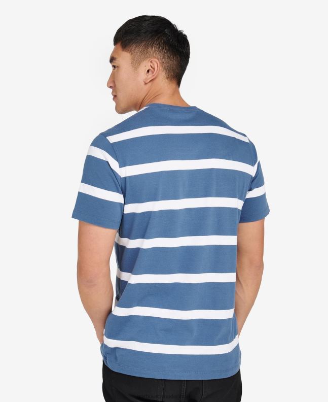 Barbour Clothing Men Blue Horizon Cobain Striped T-Shirt 2BB2F912