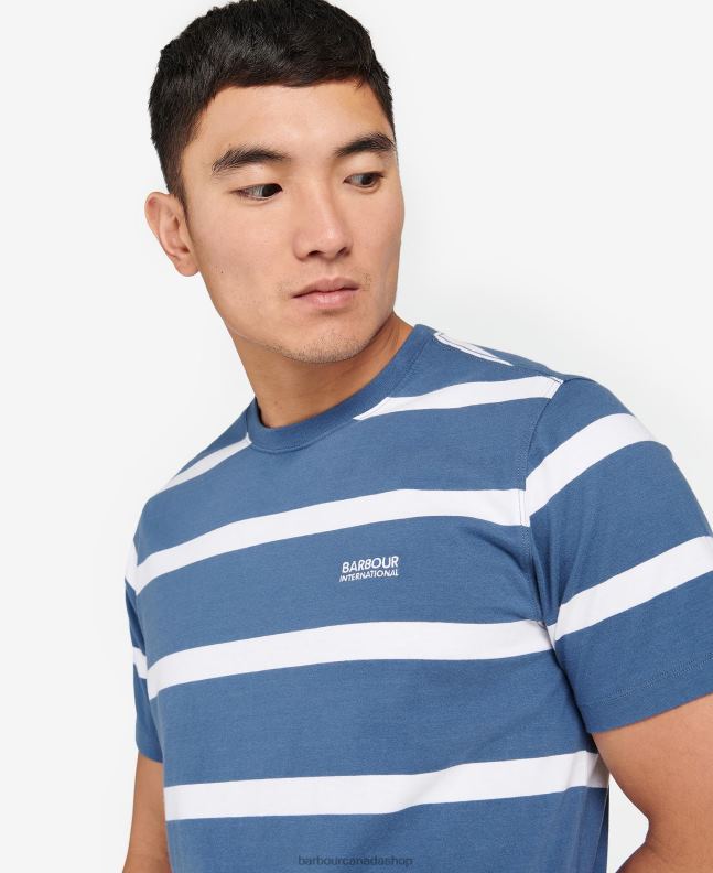 Barbour Clothing Men Blue Horizon Cobain Striped T-Shirt 2BB2F912