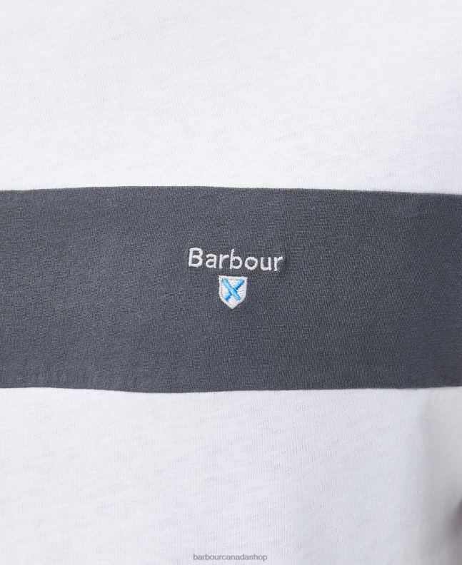 Barbour Clothing Men Classic White Steaford Panel T-Shirt 2BB2F754