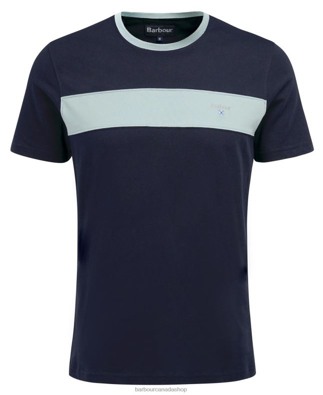 Barbour Clothing Men Classic White Steaford Panel T-Shirt 2BB2F763