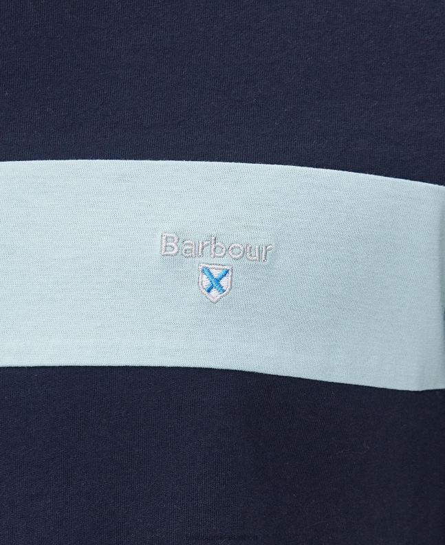 Barbour Clothing Men Classic White Steaford Panel T-Shirt 2BB2F763