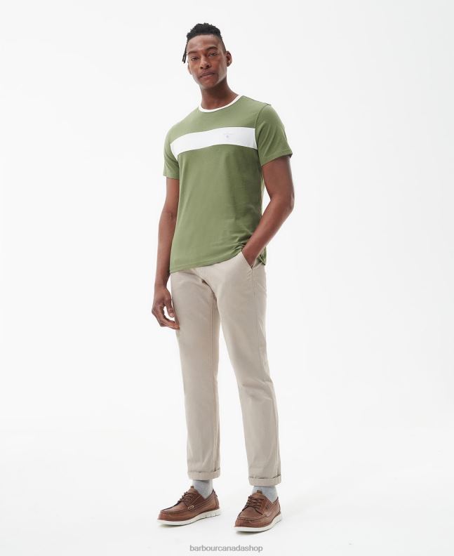 Barbour Clothing Men Classic White Steaford Panel T-Shirt 2BB2F788